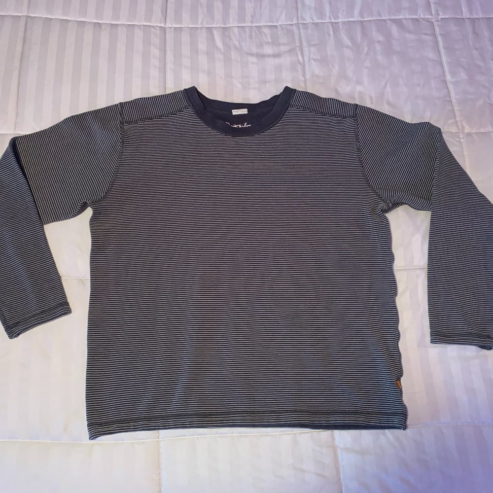 Long Sleeve Black and White Striped Shirt